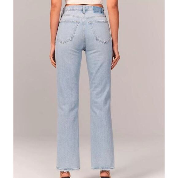 Abercrombie & Fitch Jeans 27 Curve Love 90s Straight Ultra High Rise Split Hem - Picture 6 of 16